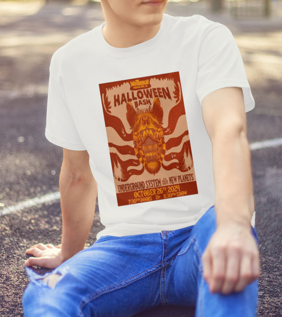 Waterhole Halloween Bash Underground System And New Planets Oct 26 2024 Saranac Lake New York T-Shirt