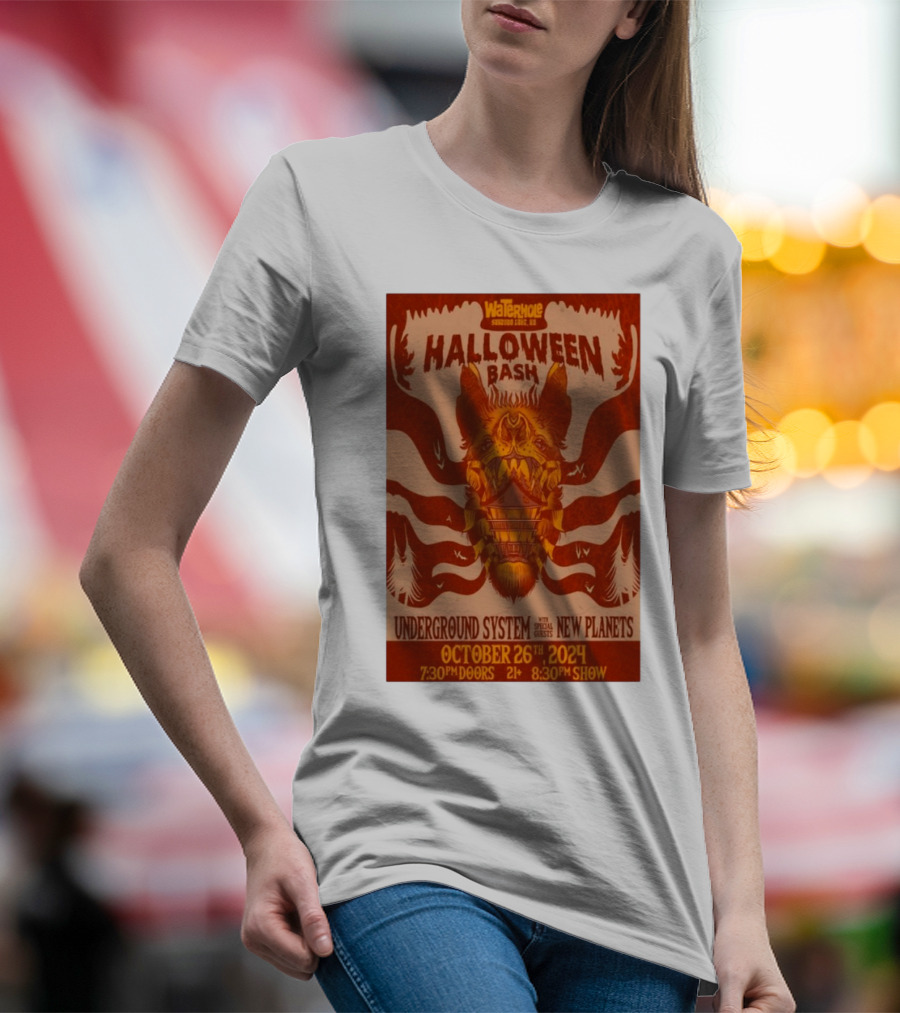 Waterhole Halloween Bash Underground System And New Planets Oct 26 2024 Saranac Lake New York T-Shirt