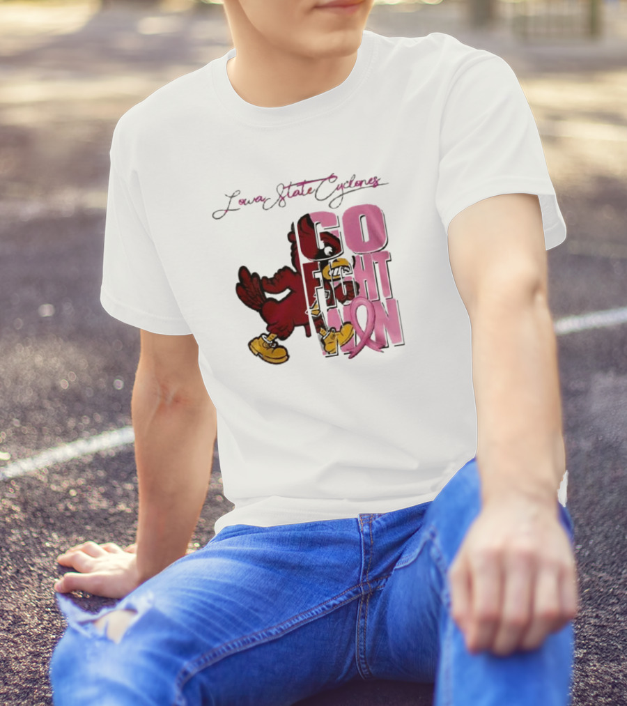 Iowa State Cyclones Go Fight Win Breast Cancer T-Shirt