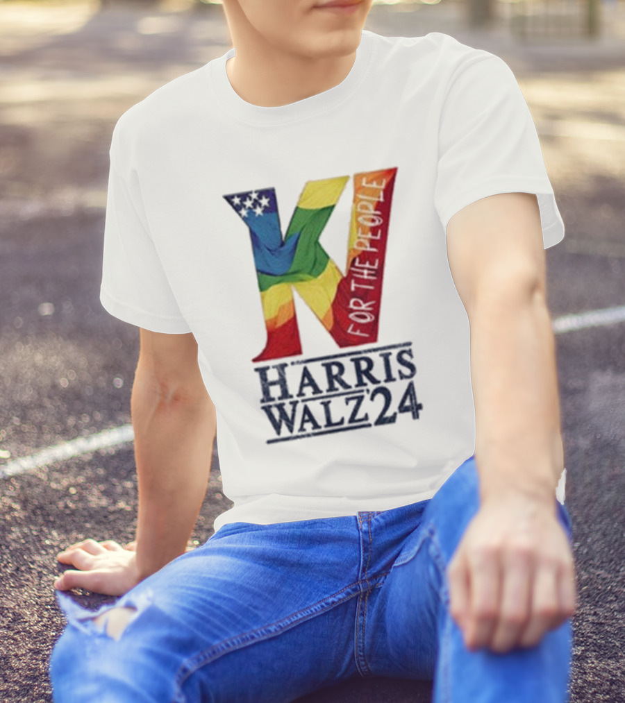 Harris Walz 2024 K For The People Vote For Harris Walz Election Lady Kamala Harris Tim Walz T-Shirt