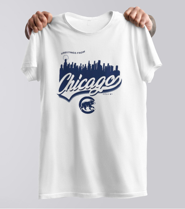 Greetings From Chicago Cubs Skyline T-Shirt