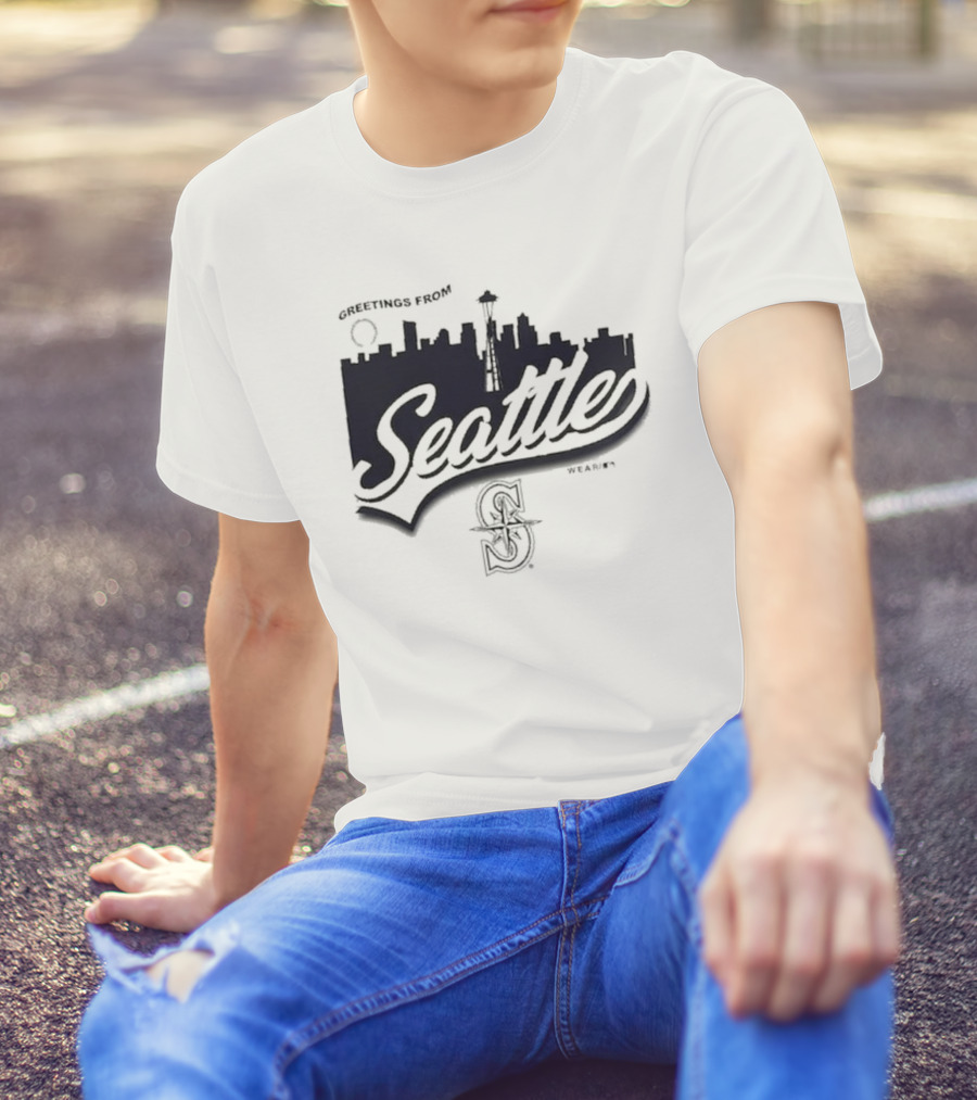 Greetings From Seattle Mariners Skyline T-Shirt
