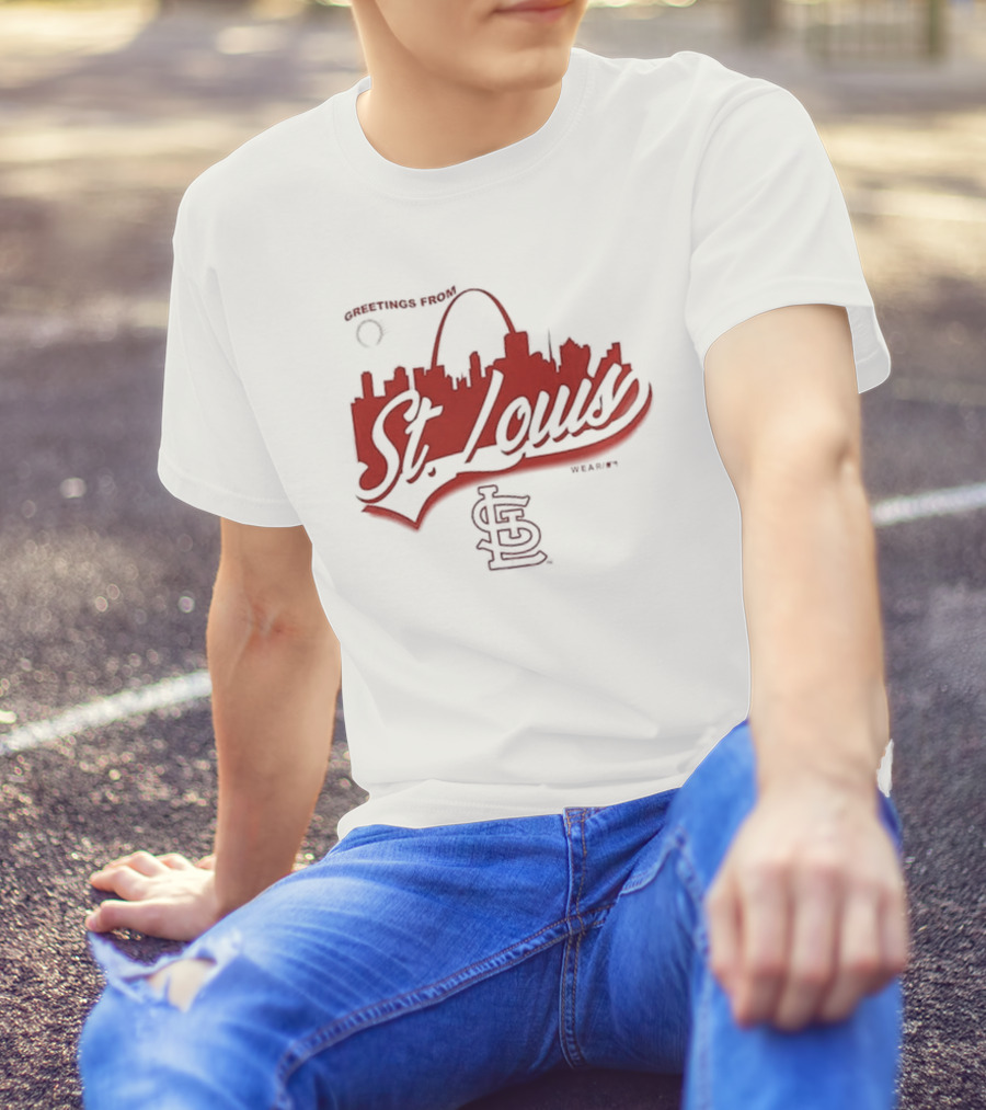 Greetings From St. Louis Cardinals Skyline Arch T-Shirt