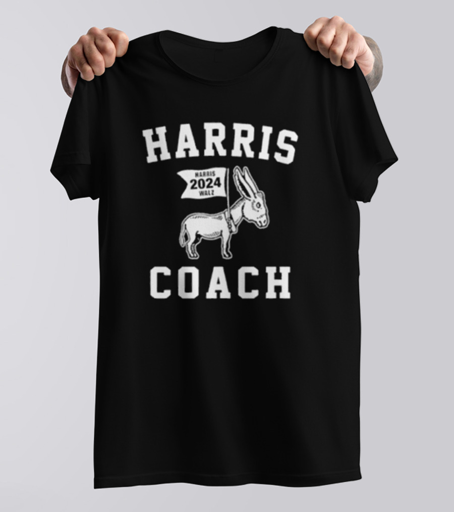 Harris 2024 Walz Coach Election Donkey T-Shirt