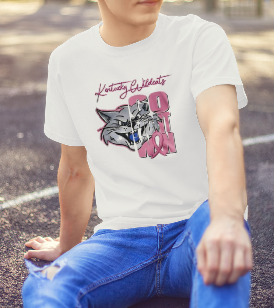 Kentucky Wildcats Go Fight Win Breast Cancer Awareness T-Shirt