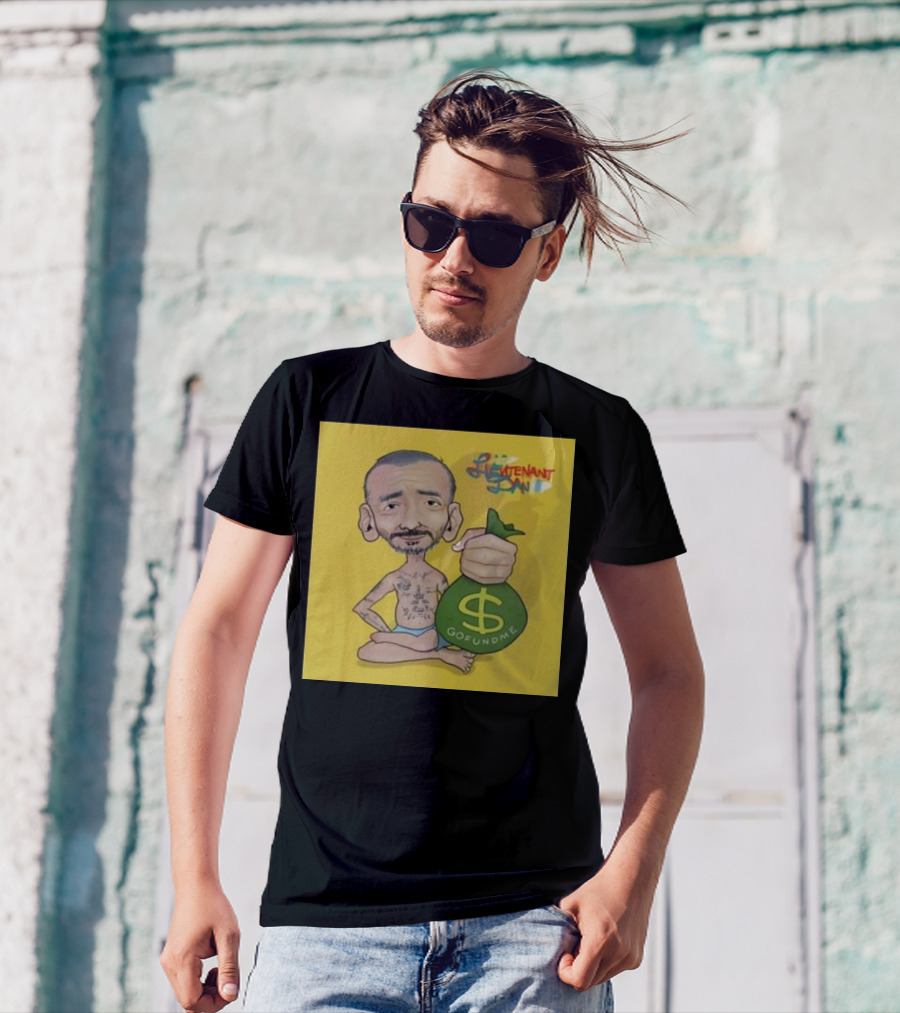 Lieutenant Dan GoFundMe Money Bag Caricature T-Shirt