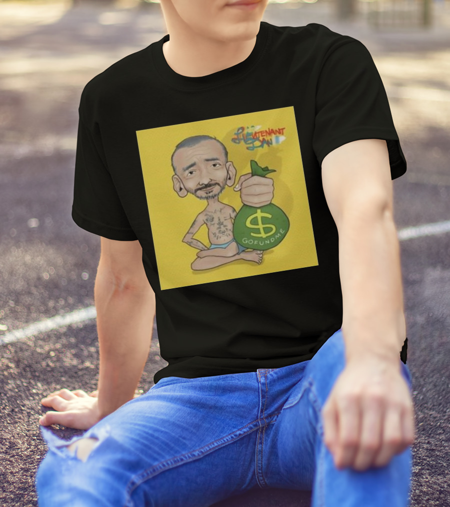 Lieutenant Dan GoFundMe Money Bag Caricature T-Shirt