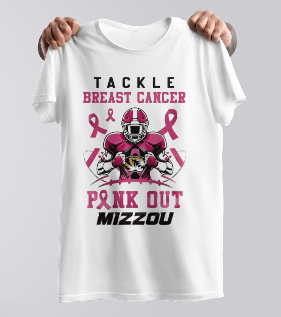 Tackle Breast Cancer Pink Out Mizzou 2024 Missouri Tigers T-Shirt