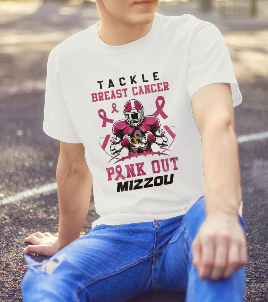 Tackle Breast Cancer Pink Out Mizzou 2024 Missouri Tigers T-Shirt