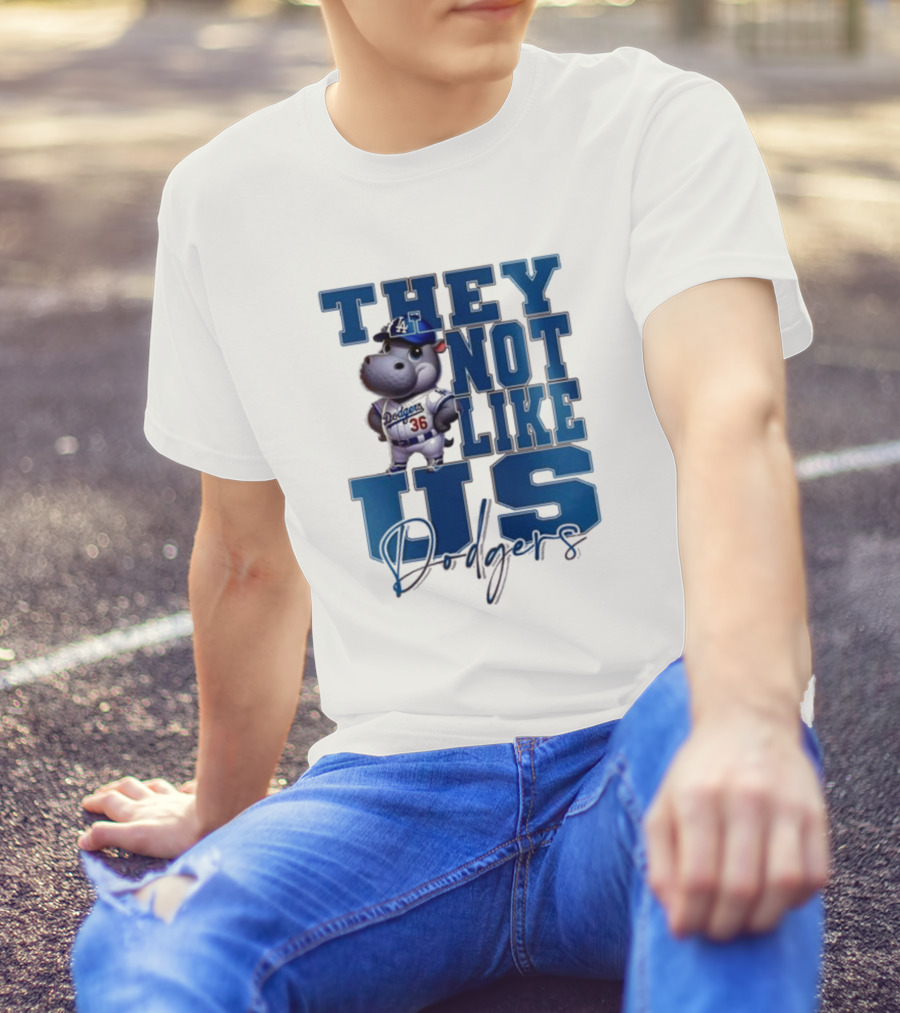The Not Like Us Moo Deng X Los Angeles Dodgers Baseball T-Shirt