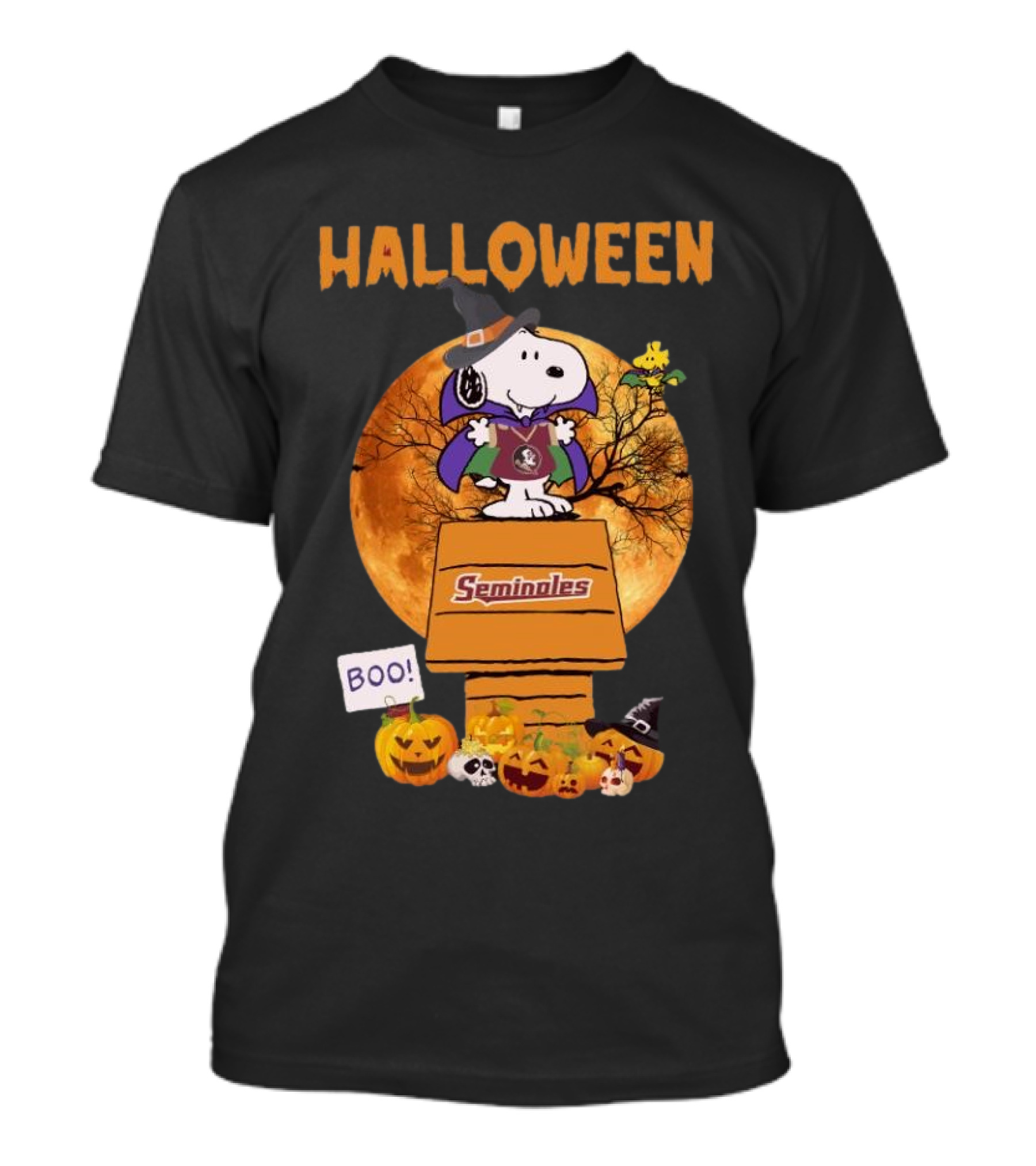 Halloween Snoopy And Woodstock Florida State Seminoles Boo T-Shirt