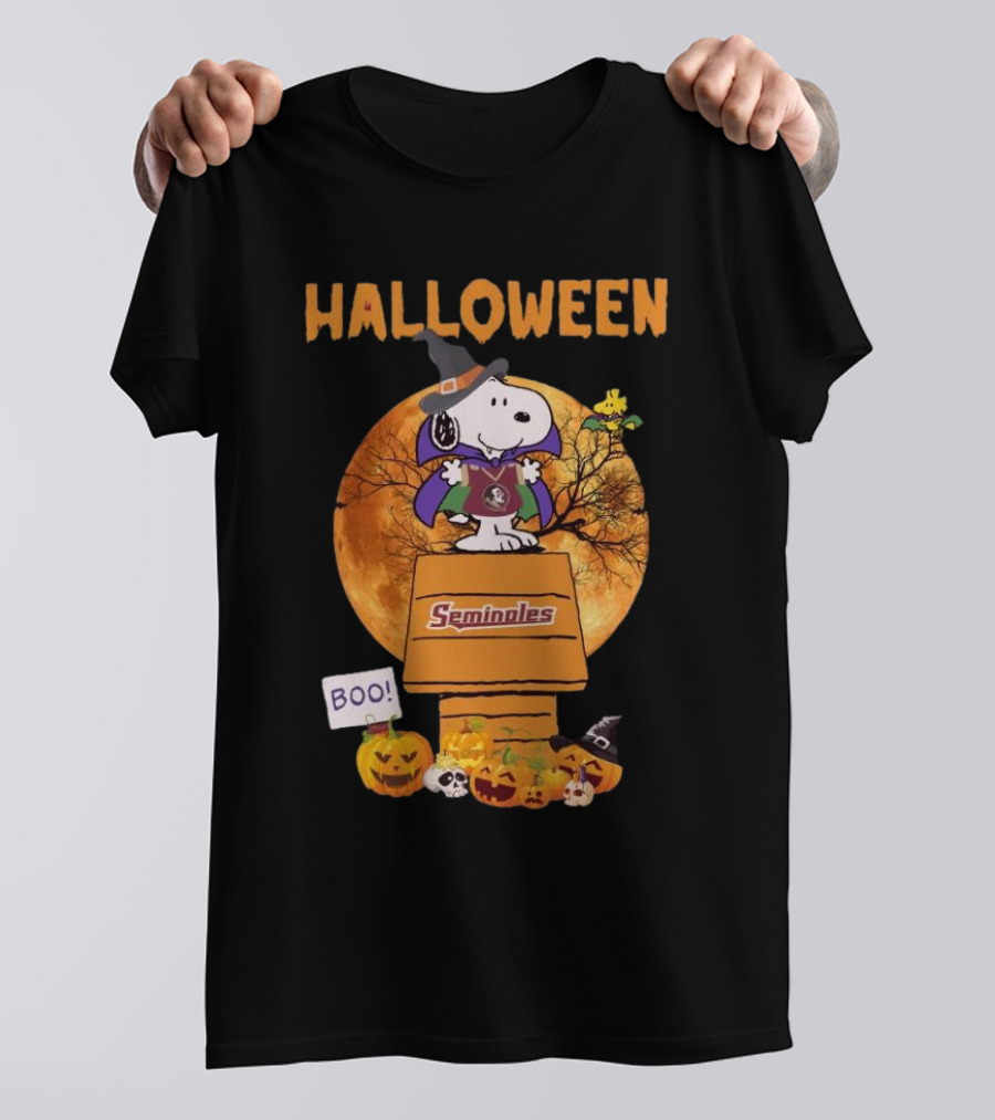 Halloween Snoopy And Woodstock Florida State Seminoles Boo T-Shirt