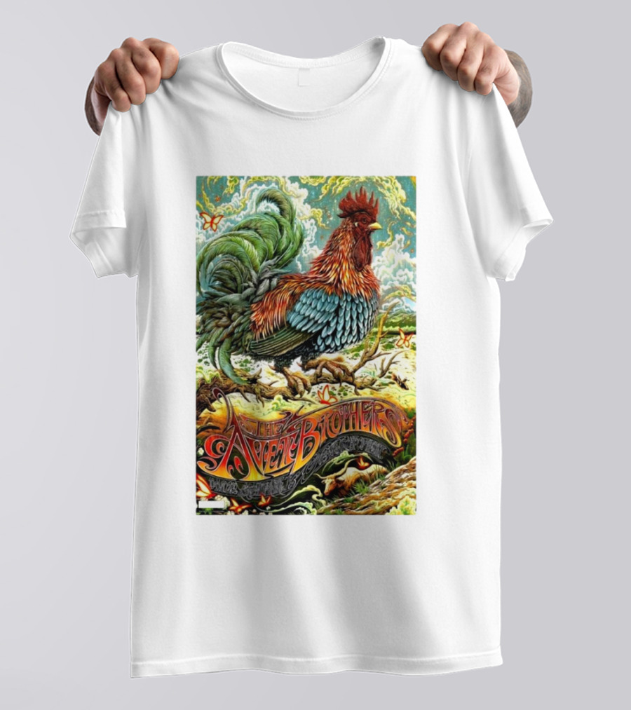 The Avett Brothers Grand Prairie TX Oct 11 2024 Rooster Artwork Event T-Shirt