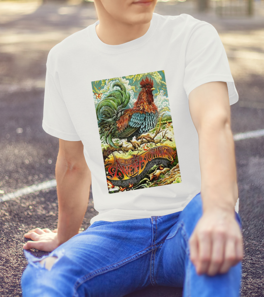 The Avett Brothers Grand Prairie TX Oct 11 2024 Rooster Artwork Event T-Shirt