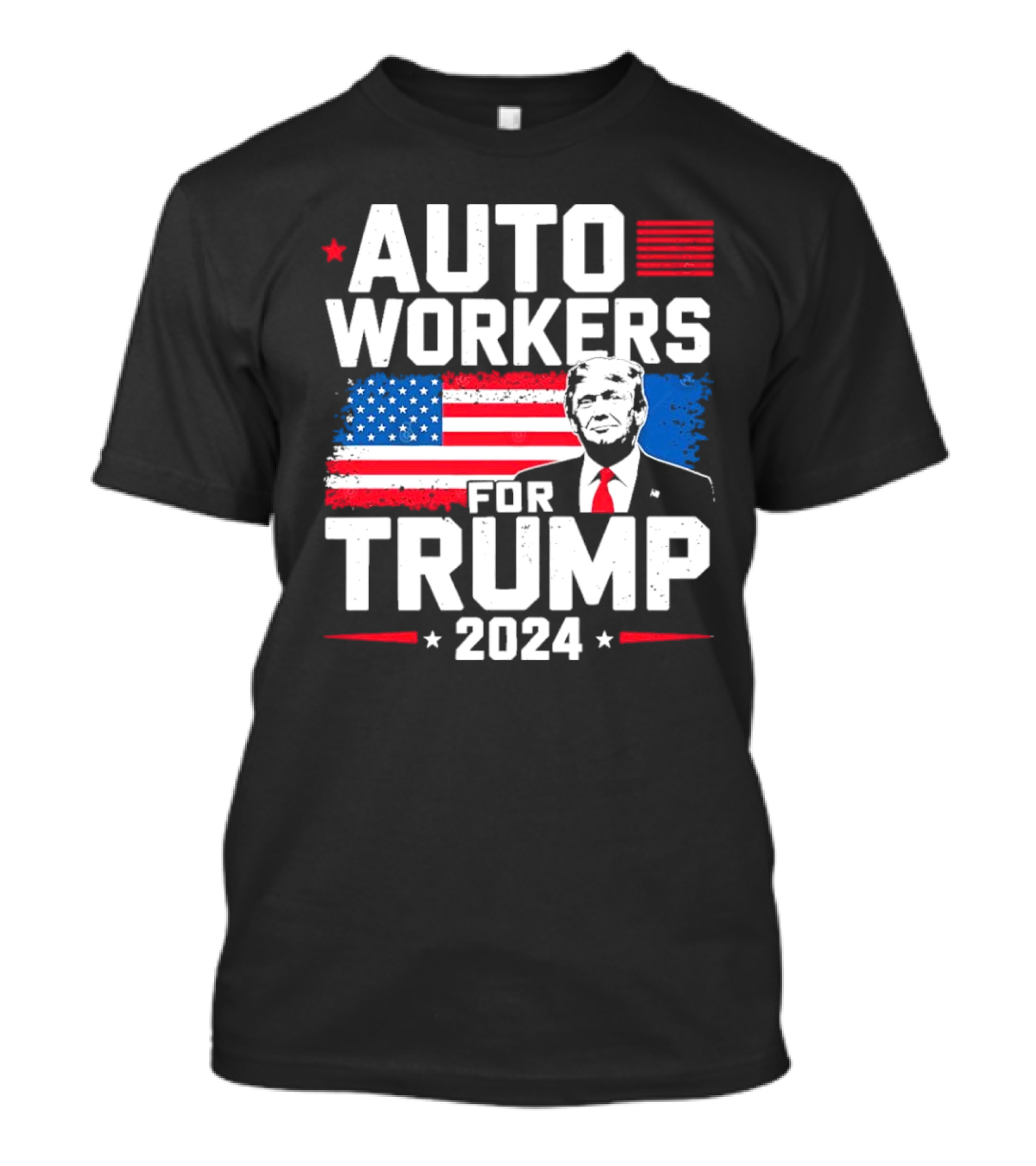 AUTO WORKERS FOR TRUMP 2024 USA FLAG T-Shirt