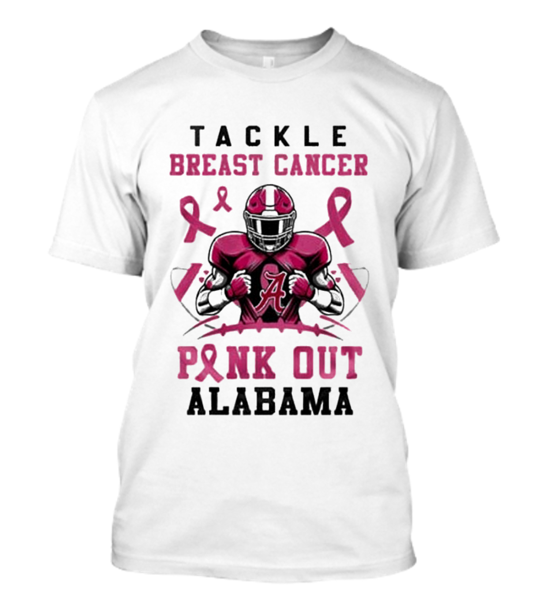 Tackle Breast Cancer Pink Out Alabama T-Shirt