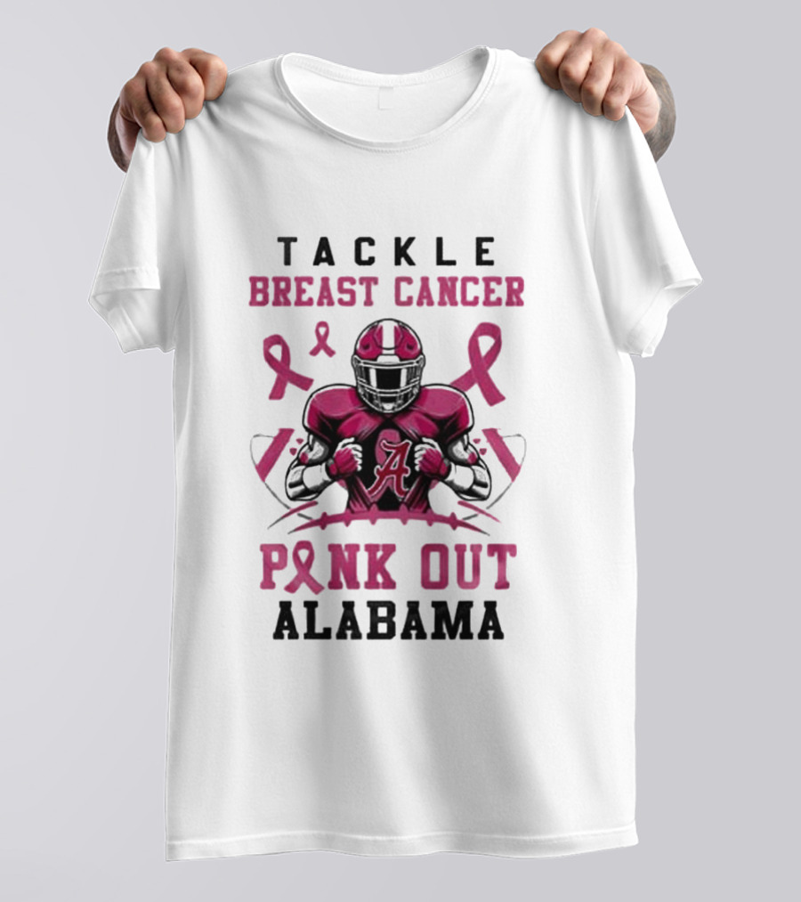 Tackle Breast Cancer Pink Out Alabama T-Shirt
