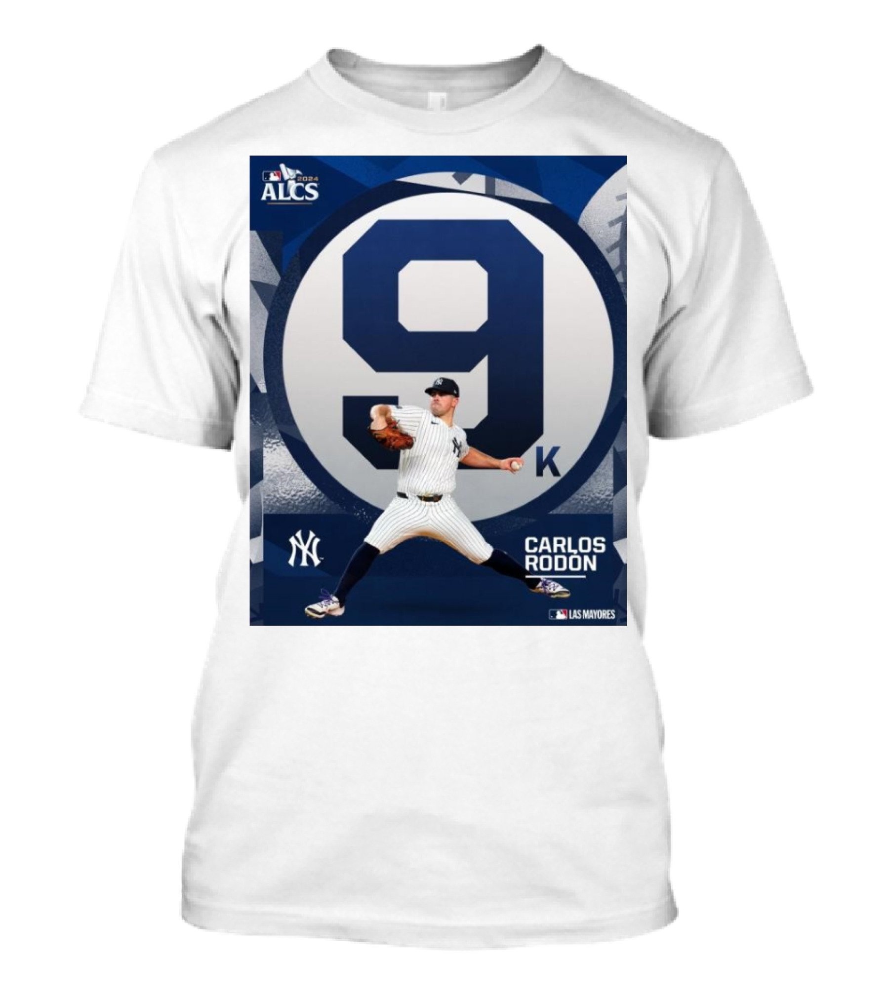 Carlos Rodón New York Yankees MLB 2024 ALCS Number 9 Las Mayores T-Shirt