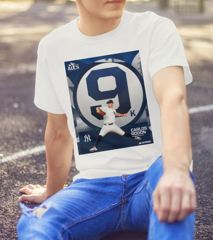 Carlos Rodón New York Yankees MLB 2024 ALCS Number 9 Las Mayores T-Shirt