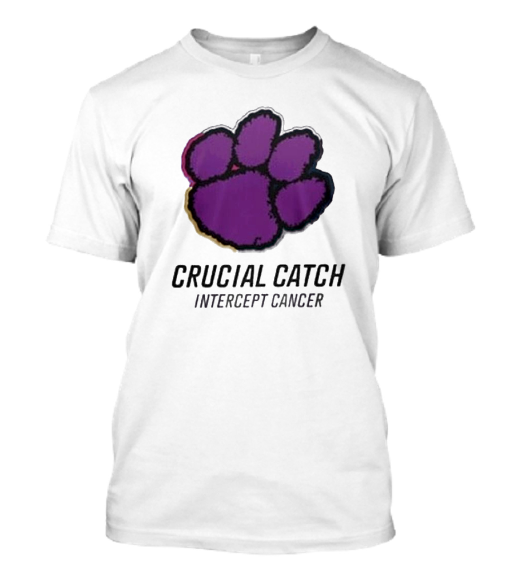 Clemson Tigers Crucial Catch Intercept Cancer 2024 Paw Prints T-Shirt