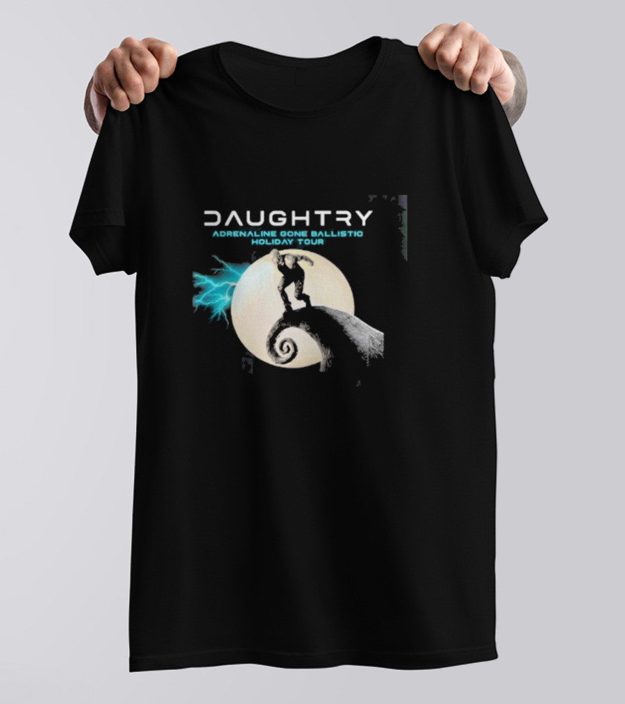 Daughtry Adrenaline Gone Ballistic Holiday Tour Moonlit Spiral Figure T-Shirt