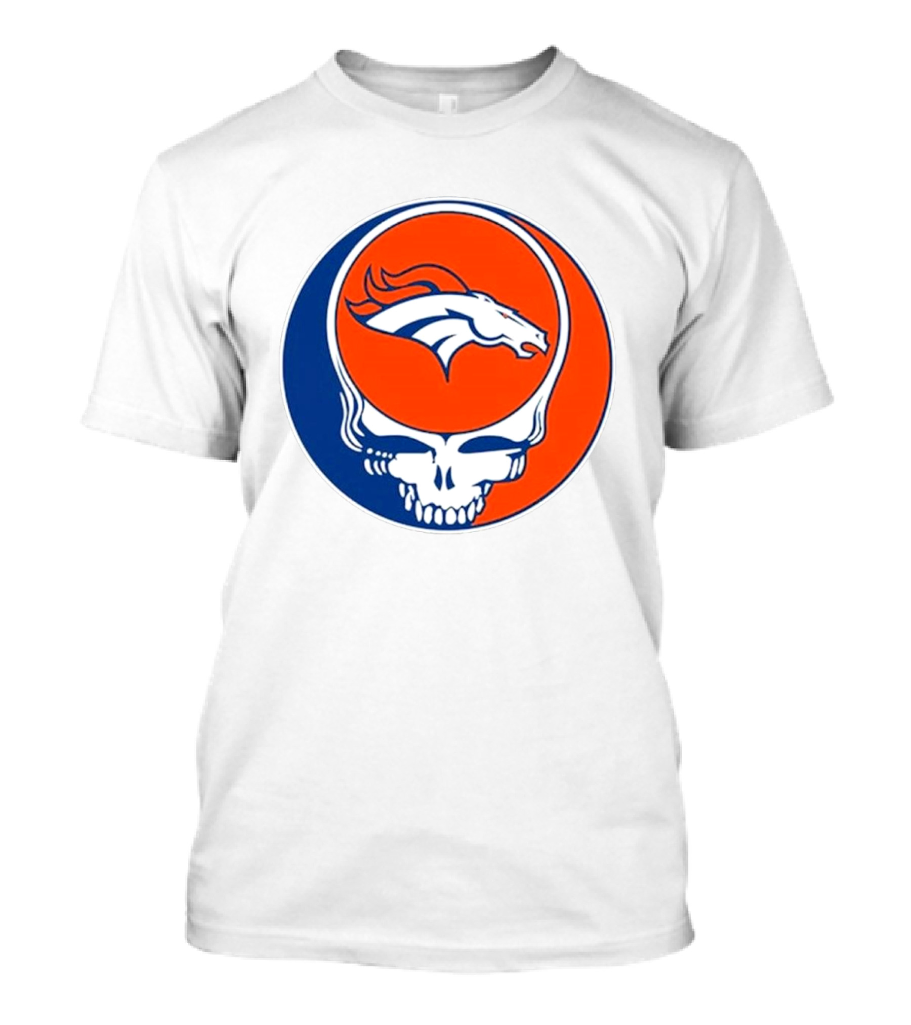 Denver Broncos Grateful Dead Inspired NFL Football Fan 2024 Skull T-Shirt