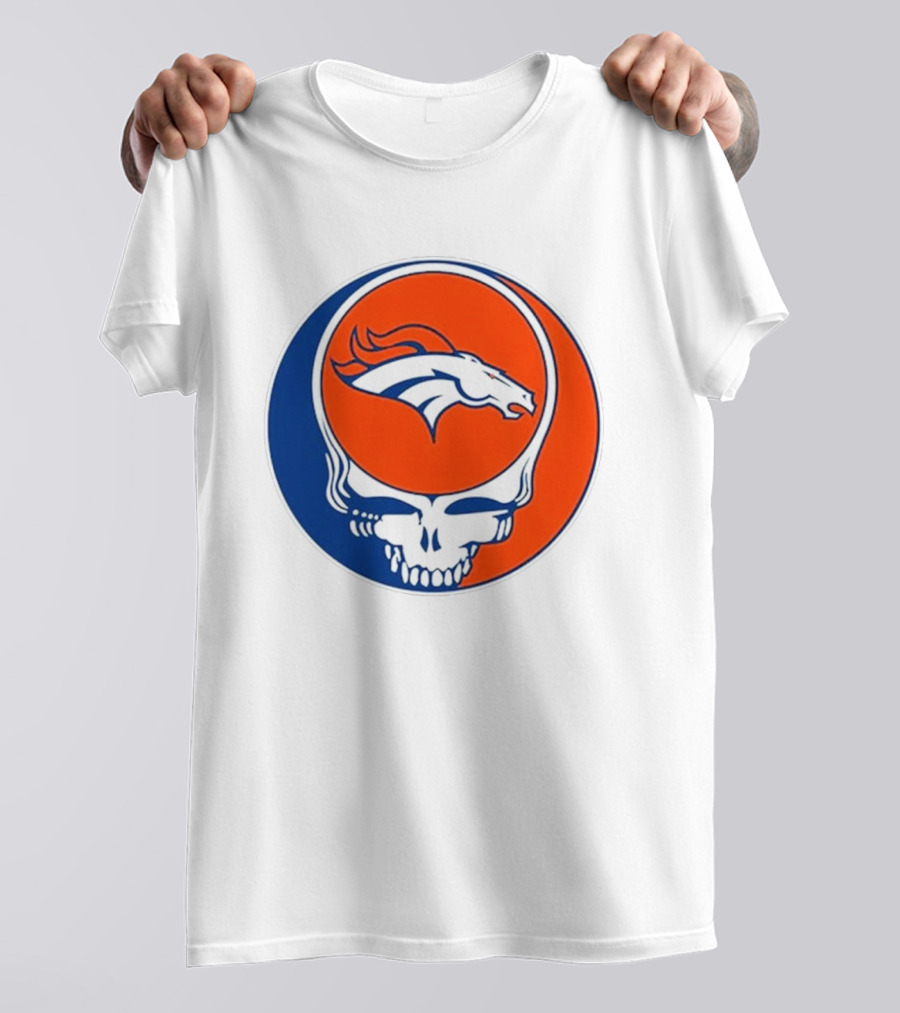 Denver Broncos Grateful Dead Inspired NFL Football Fan 2024 Skull T-Shirt
