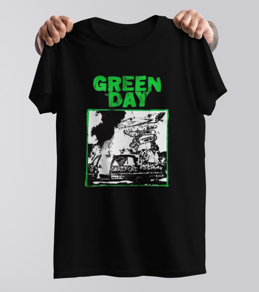 Green Day Riot 2024 Helicopter Explosion Scene T-Shirt