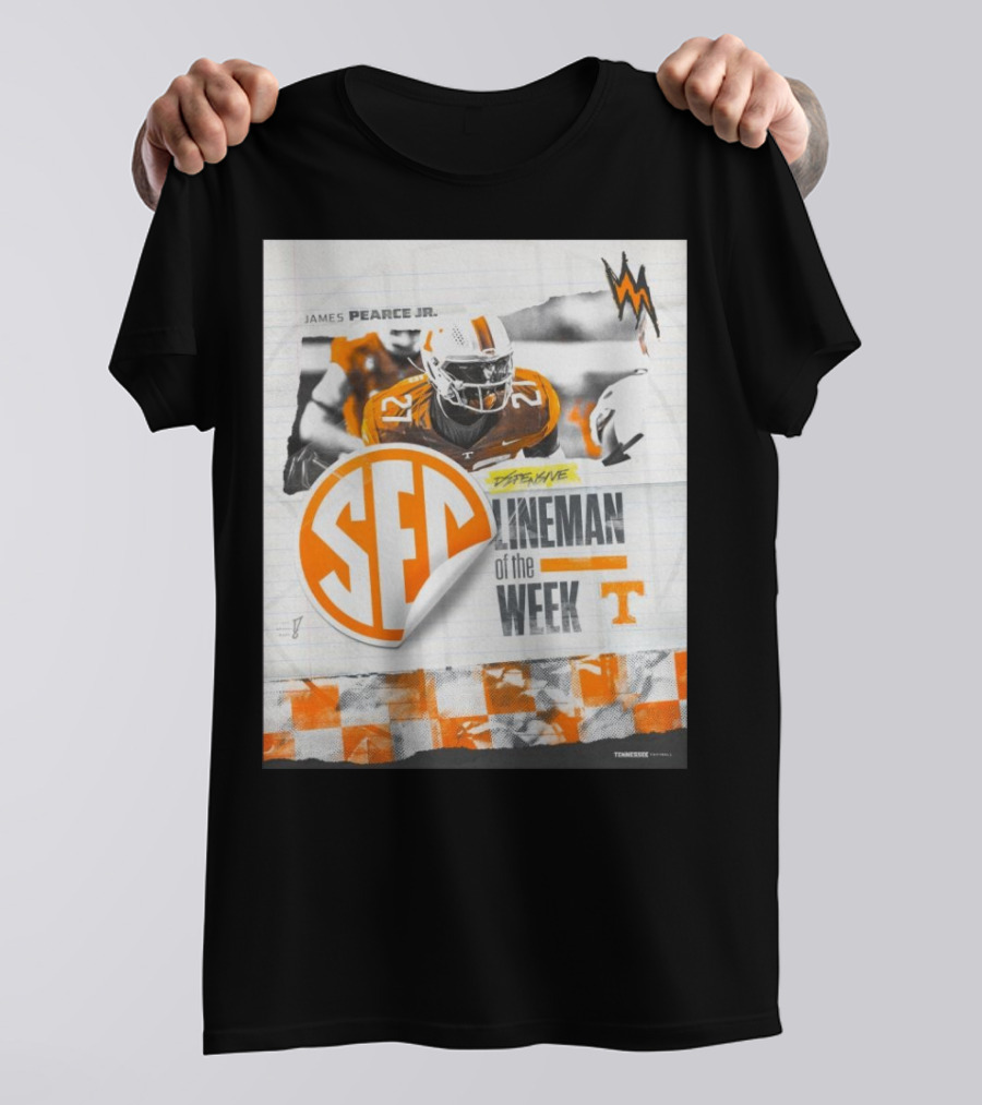 James Pearce Jr. SEC Defensive Lineman Of The Week Tennessee Vols T-Shirt