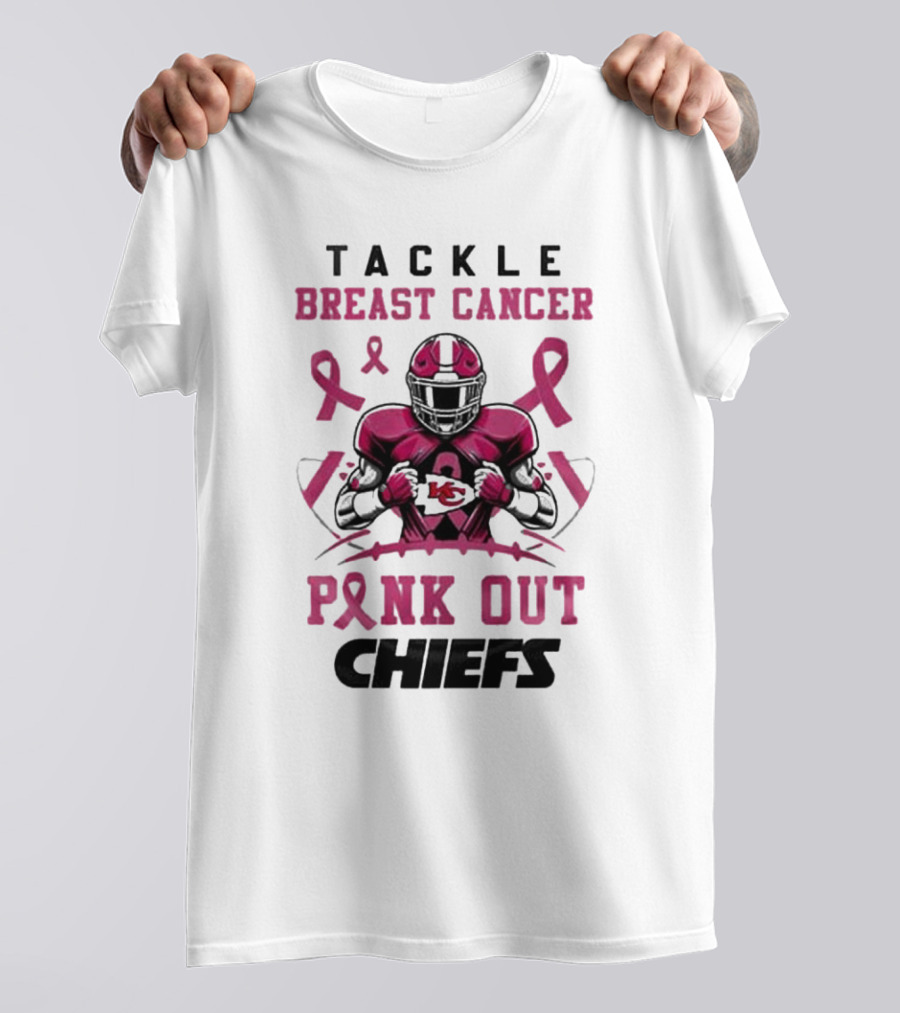 Kansas City Chiefs Tackle Breast Cancer Pink Out T-Shirt