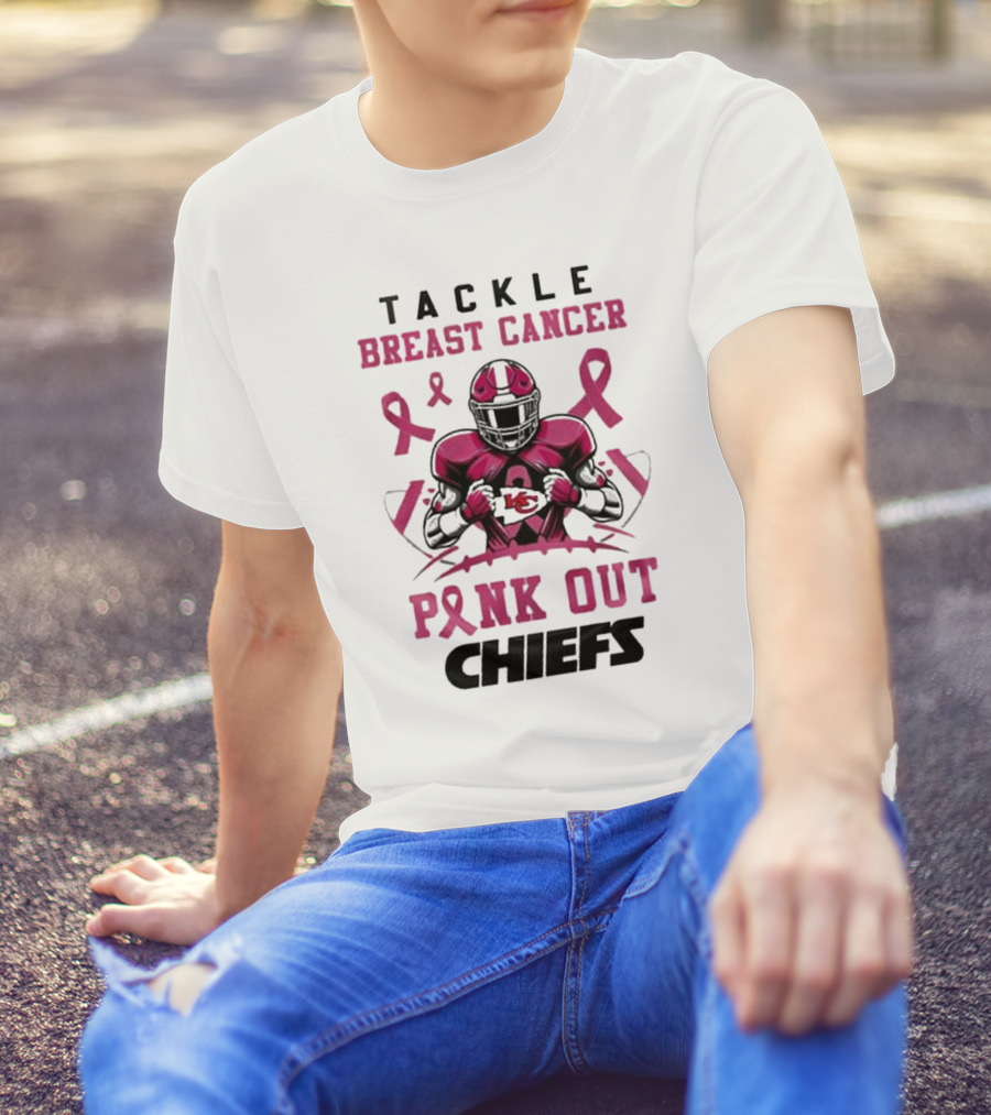 Kansas City Chiefs Tackle Breast Cancer Pink Out T-Shirt