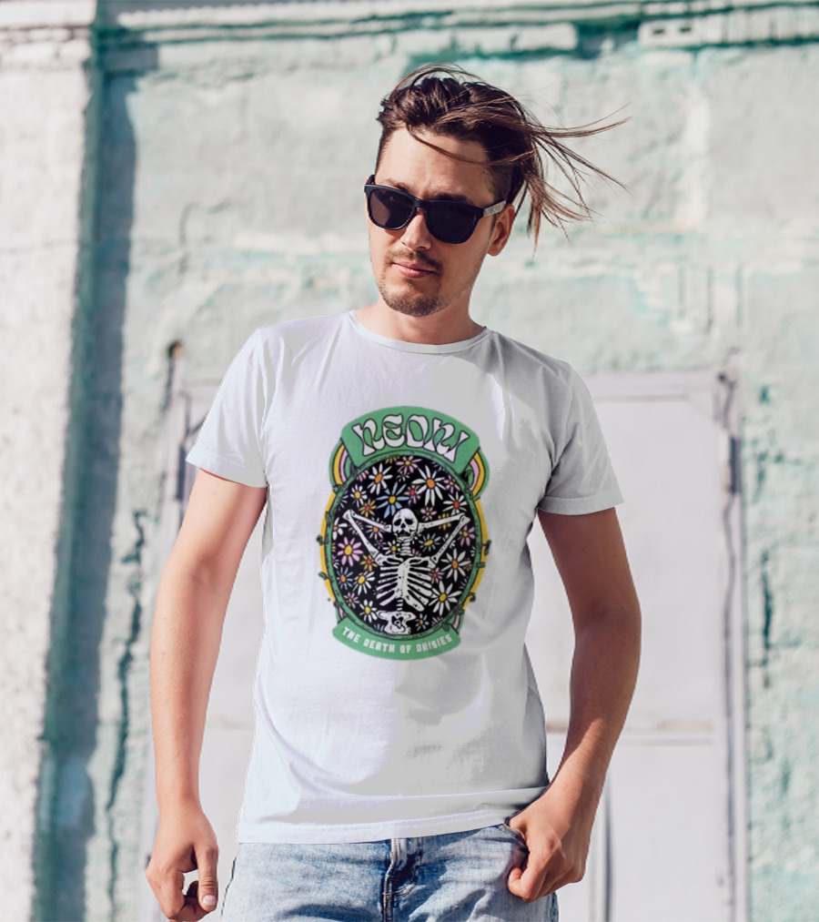Neoni Skeleton Surrounded By Daisies - The Death Of Daisies T-Shirt