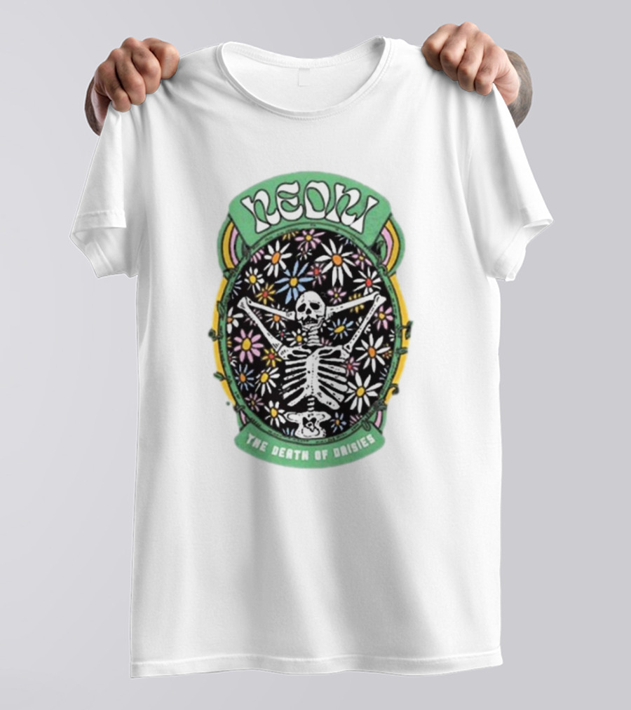 Neoni Skeleton Surrounded By Daisies - The Death Of Daisies T-Shirt