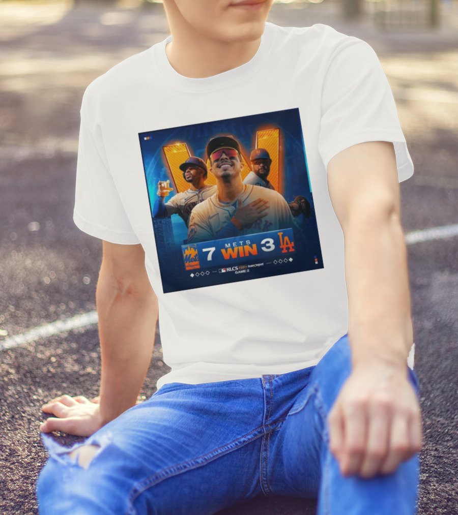 New York Mets 7 Win 3 Los Angeles Dodgers MLB NLCS 2024 Game 2 Mets LGM T-Shirt