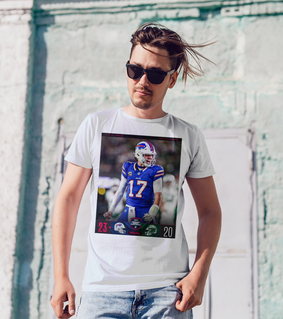 Buffalo Bills 23-20 New York Jets Monday Night Football Final Score NFL T-Shirt