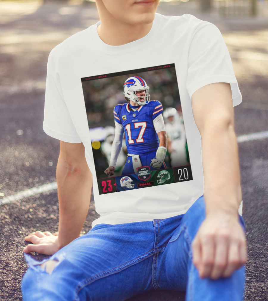 Buffalo Bills 23-20 New York Jets Monday Night Football Final Score NFL T-Shirt