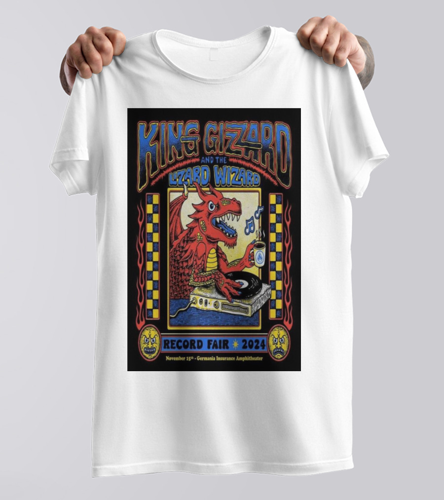 King Gizzard And The Lizard Wizard Record Fair 2024 Germania Insurance Amphitheater November 15 Austin TX T-Shirt