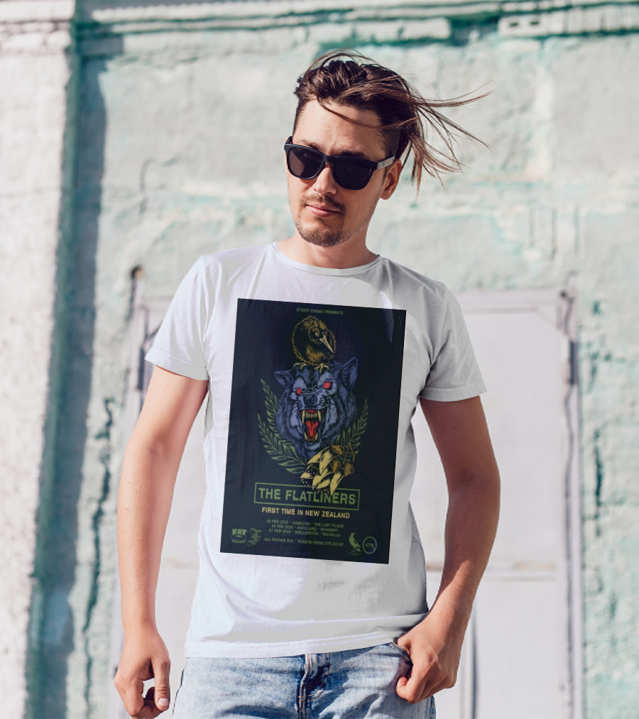 Sticky Fingaz Presents The Flatliners First Time In New Zealand 2025 Hamilton Auckland Wellington Show Dates T-Shirt