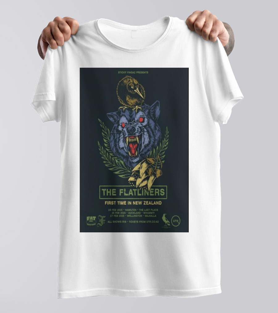 Sticky Fingaz Presents The Flatliners First Time In New Zealand 2025 Hamilton Auckland Wellington Show Dates T-Shirt