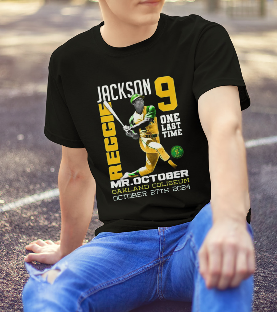 Jackson 9 Reggie Mr. October One Last Time Oakland Coliseum October 27th T-Shirt