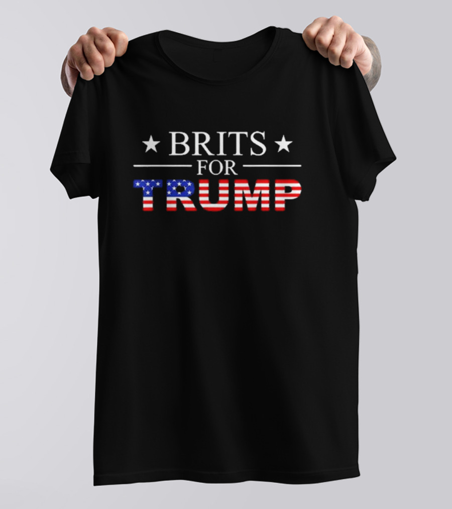 Brits For Trump USA Flag T-Shirt