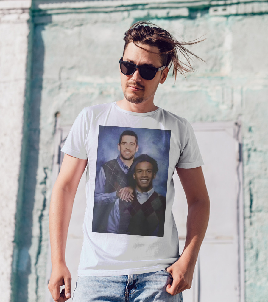 Step Brothers Aaron Rodgers Garrett Wilson New York Jets Portrait Mockup T-Shirt