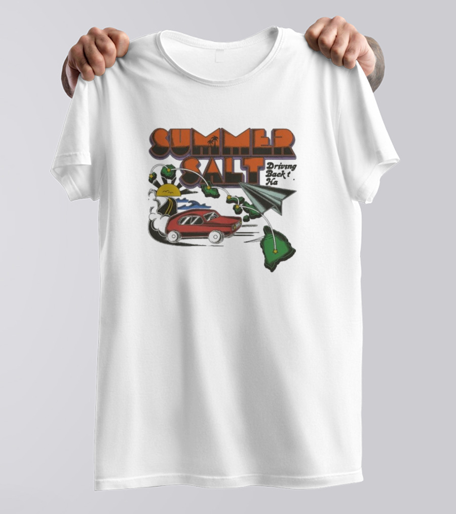 Summer Salt Driving Back To Hawaii Tour Car And Paper Airplane T-Shirt