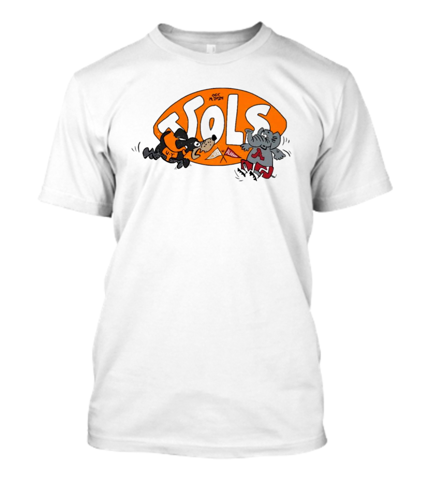 Tennessee Vols Vs Alabama Crimson Tide Oct 14 2024 Football Mascots Clash T-Shirt