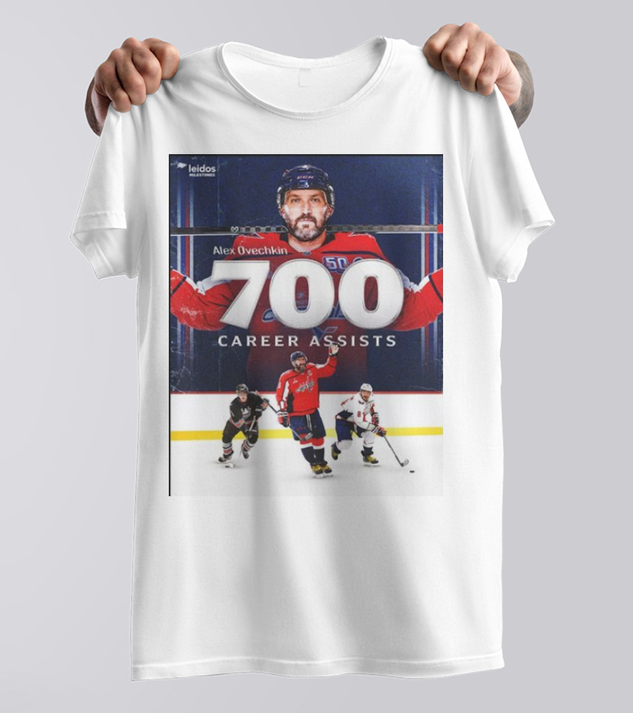 Alex Ovechkin Washington Capitals 700 Career Assists Hockey Milestone T-Shirt