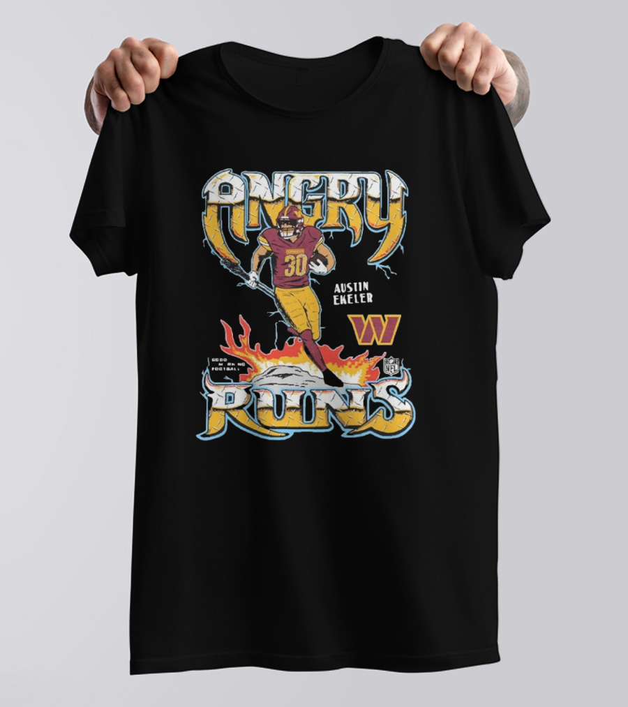 Angry Runs 2024 Commanders Austin Ekeler NFL Football Good Morning Football T-Shirt