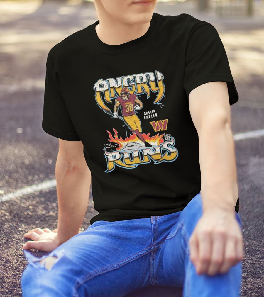 Angry Runs 2024 Commanders Austin Ekeler NFL Football Good Morning Football T-Shirt