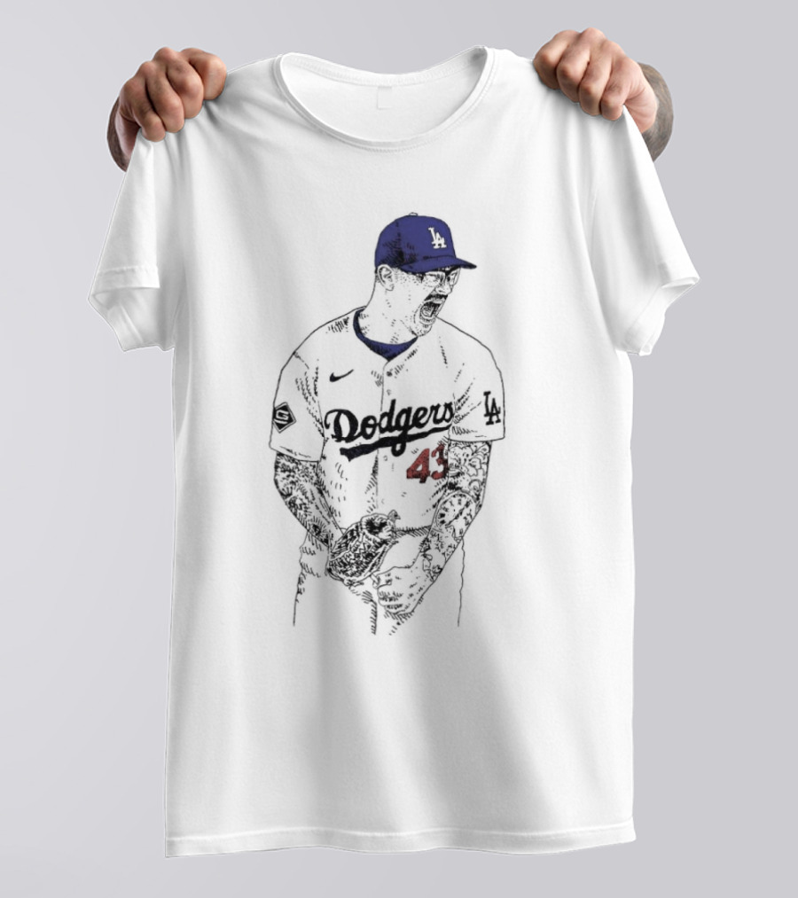Anthony Bandana, 2024 Los Angeles Dodgers 43 Pitcher T-Shirt