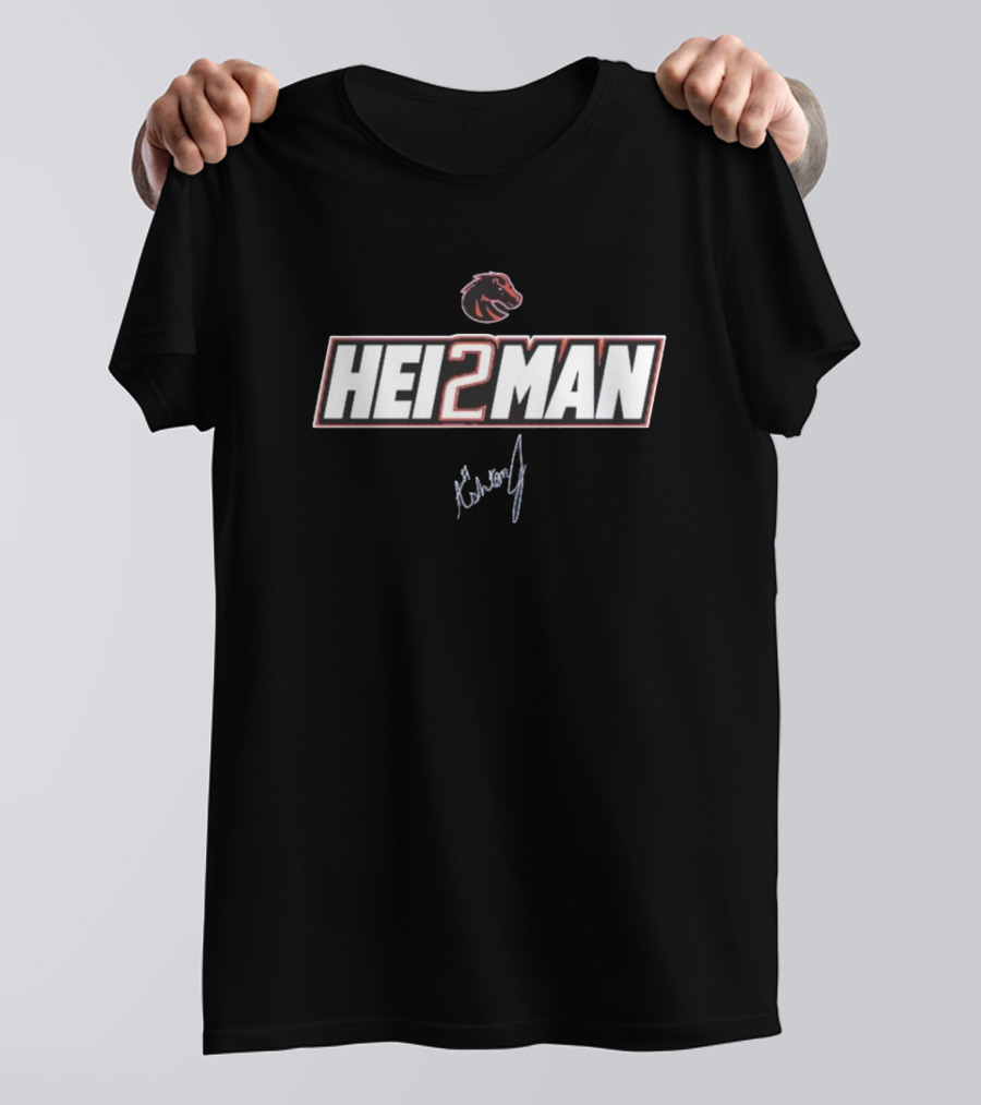 Ashton Jeanty Boise State Broncos Hei2man Signature T-Shirt