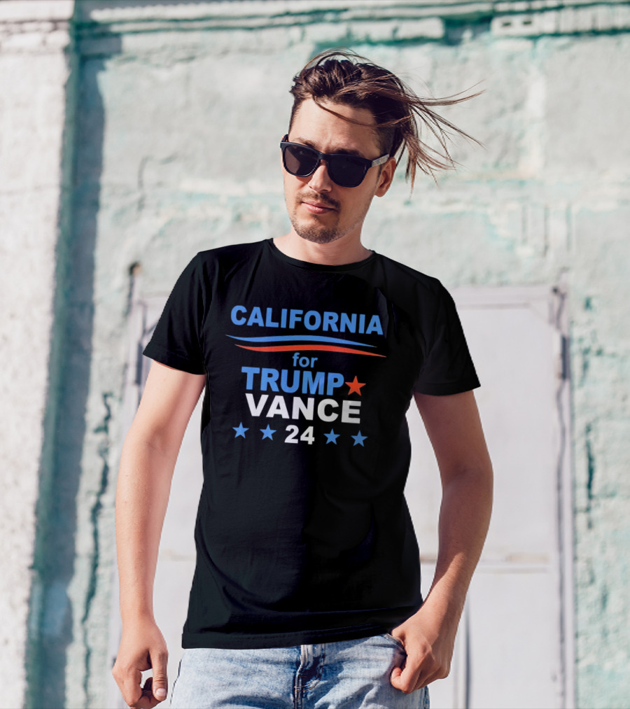 California For Trump Vance 24 Stars Red White And Blue T-Shirt
